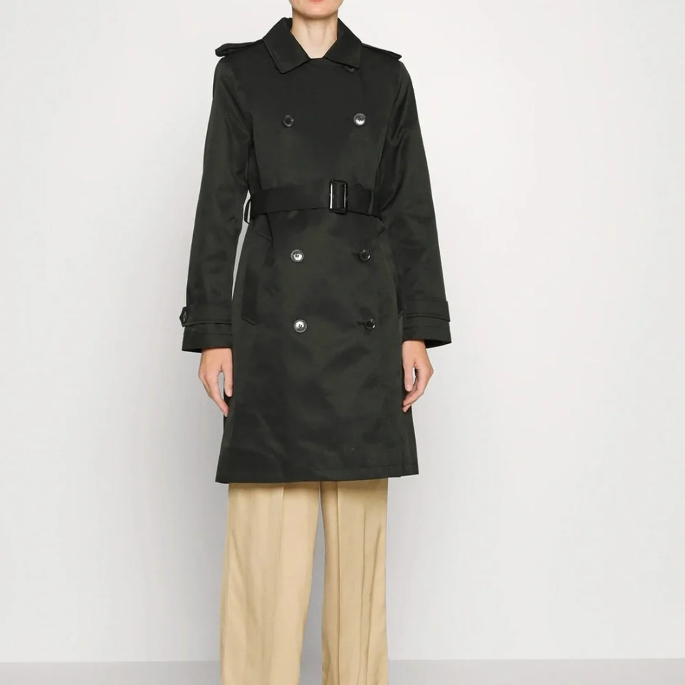 LAUREN RALPH LAUREN Water Resistance Double Breast Belted Trench Coat Sz L - Picture 3 of 16
